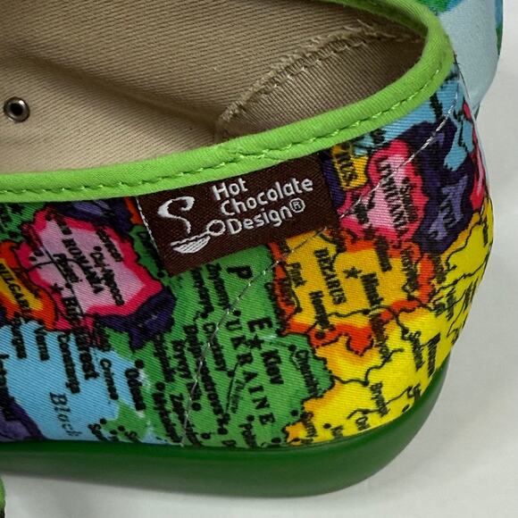 HOT CHOCOLATE DESIGN Chocolatica 39/9 Bon Voyage Map Comfy Vegan Mary Jane Flats - Picture 10 of 10